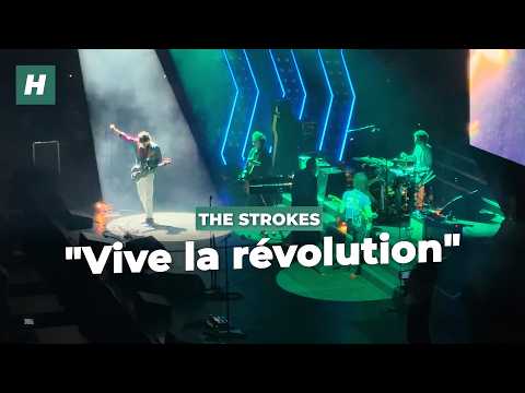 The Strokes show their support for social protests during Paris concert