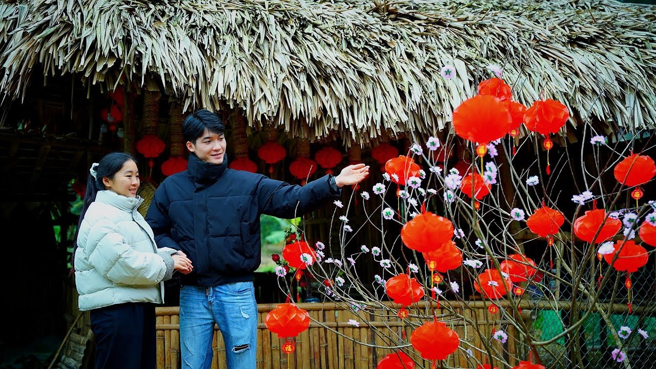 Shopping for Lunar New Year supplies and decorating the home - Simple happiness for the poor.