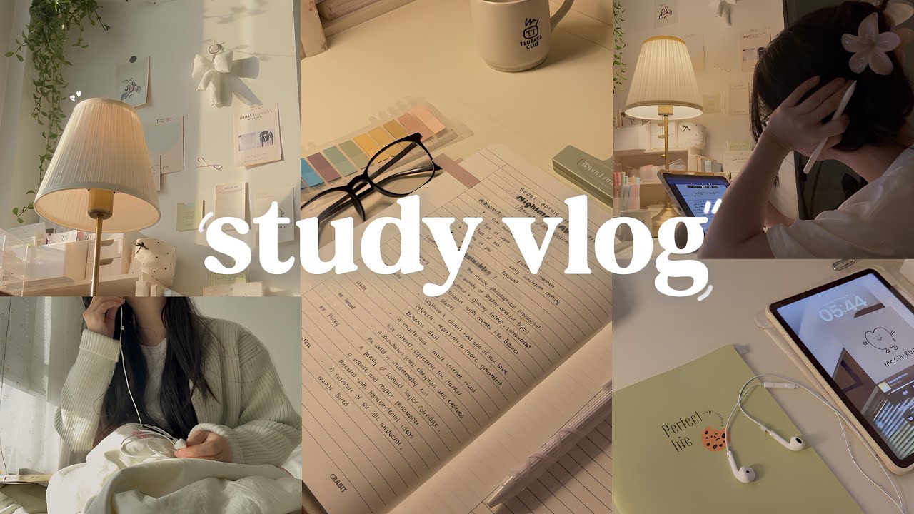 STUDY VLOG | a day in my life, cleaning,  note, study motivation, being productive day ˚ ༘