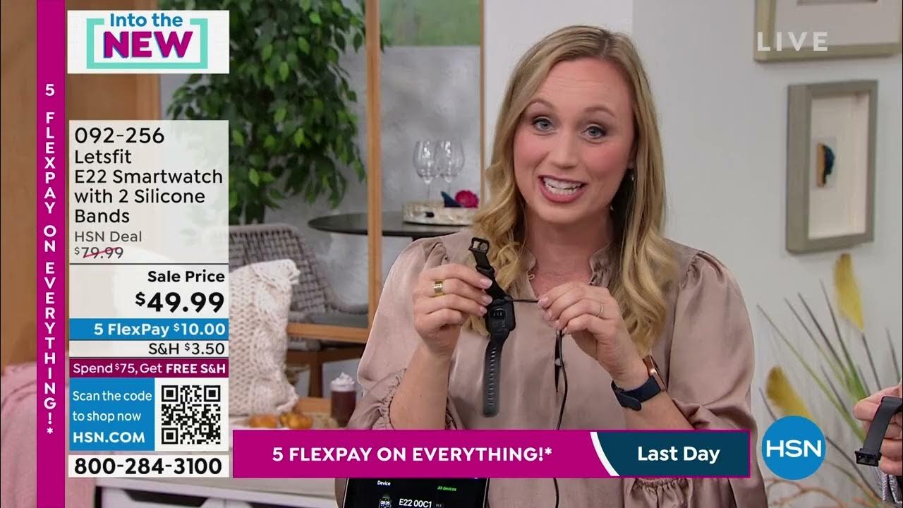 Letsfit E22 Black Smartwatch with 2 Silicone Bands - YouTube