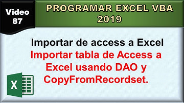 87 excel vba 2019: importar tabla de access en excel con CopyFromRecordset