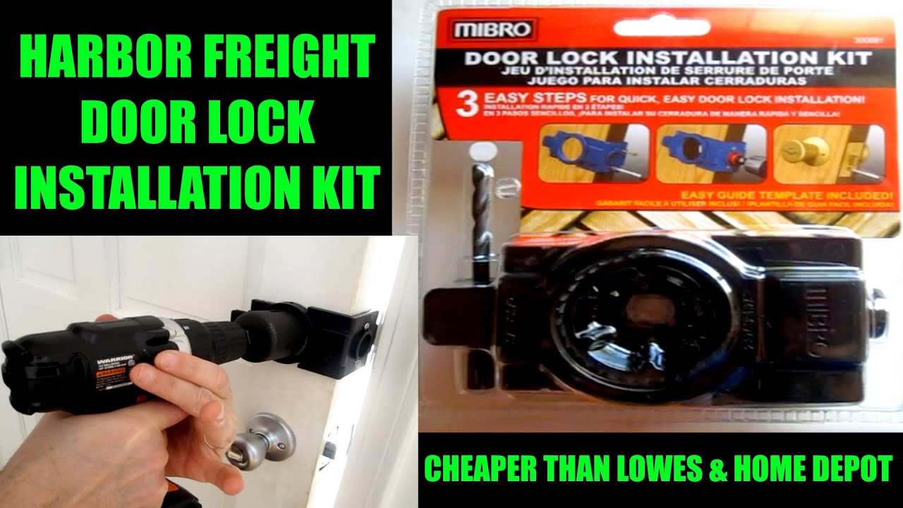 Harbor Freight Door Lock Installation Kit Demo - YouTube