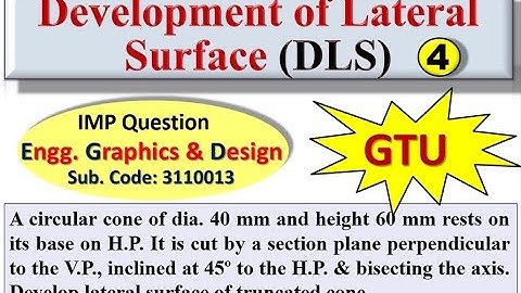 Development of surface|4|egd|Surface development|development of lateral surface|DLS|GTU|Cone|egd|DOS