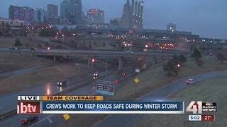 Crews work to keep roads safe during winter storm