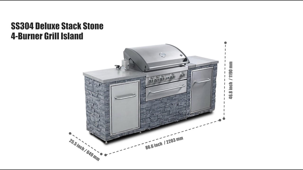 Member's Mark 78' 4-Burner Rustic Ledge Natural GAS Island Grill