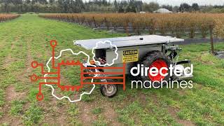 Autonomous mowing (weed management) at a large blueberry orchard, Oregon, USA