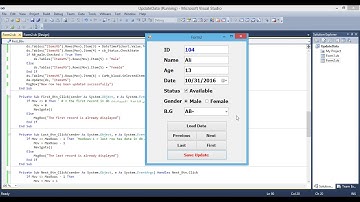 الدرس الحادي عشر vb.net : التحديث اوالتعديل على قواعد بيانات - Update SQL , Access - الطريقة الرابعة