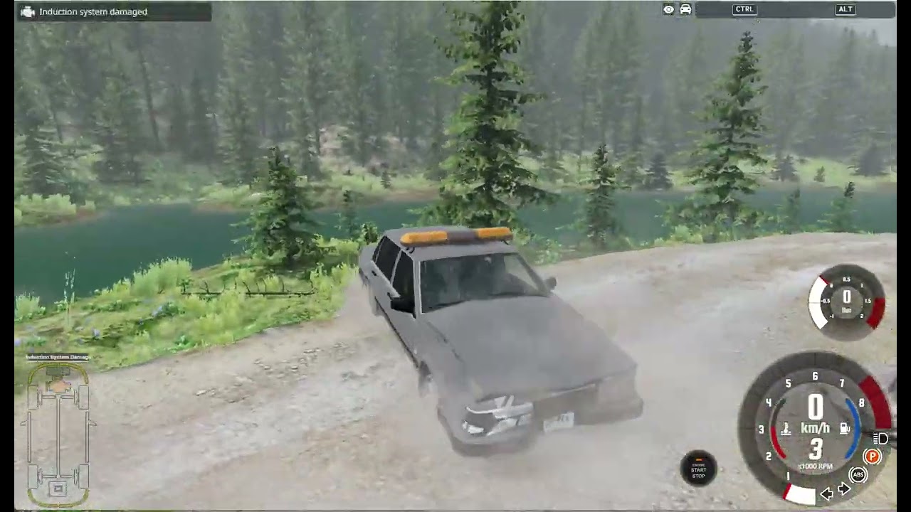 sladdar runt på grusvägar lite avåkningar och krockar i beamng drive med mods!
