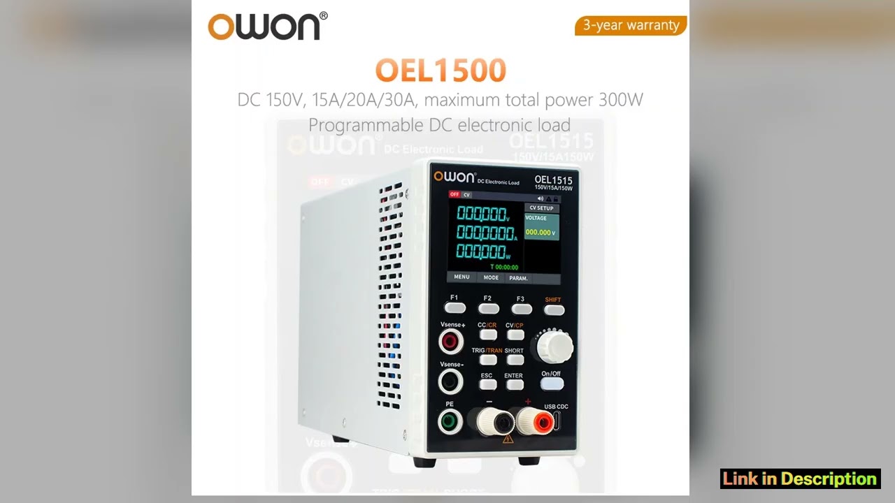 OWON Programmable DC Electronic Load OEL15 Series Digital Battery Capacity Tester 150V300W OEL1515