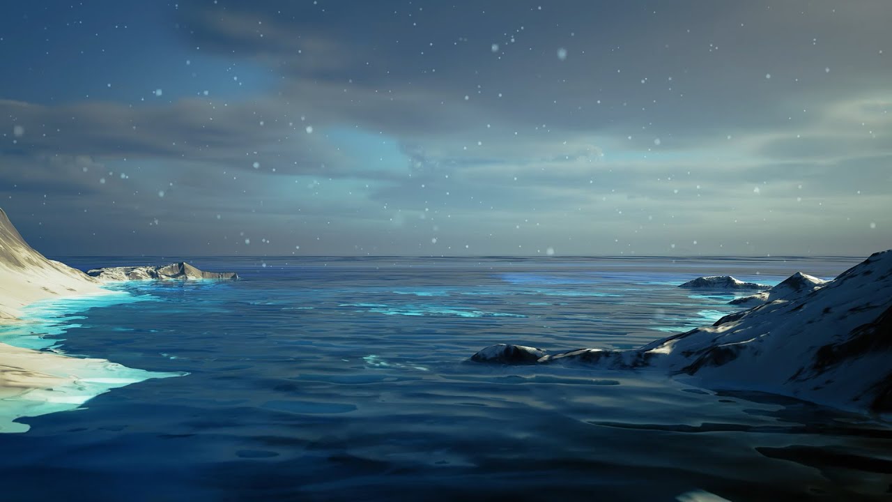 Winter Ocean Ambience 8 HOURS / Relaxing Natural Sounds / Relaxing Screensaver