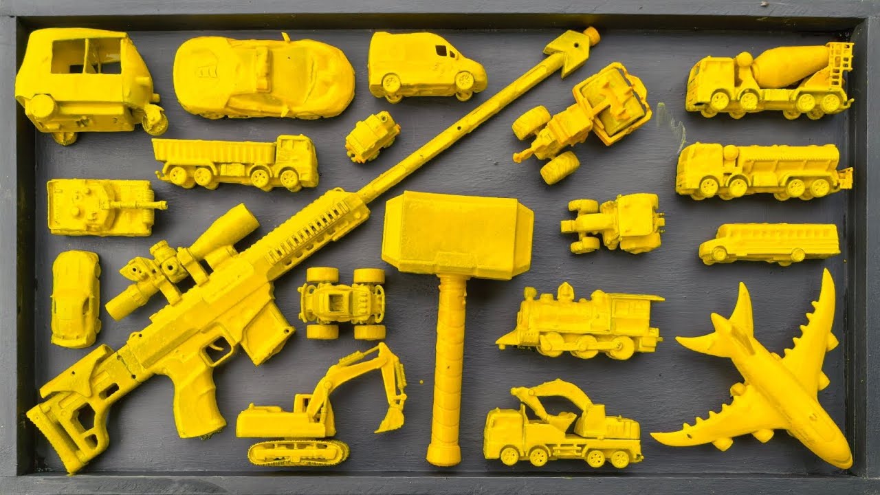 Membersihkan Mainan Mobil balap, Kereta Api, Truk Molen, tank, Pesawat, Ambulans, Excavator.