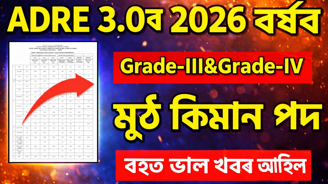 ADRE 3.0 মুঠ কিমান পদ - Adre 3.0 | Adre 3.0 new vacancy 2026 | Adre 3.0 new vacancy 2026 | Adre 3.0