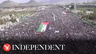 Live: Thousands of protestors rally in Yemen in solidarity with Palestinians