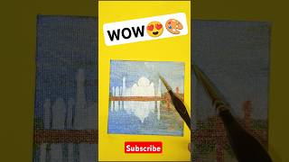 Miniature Masterpiece 🎨 Tiny Taj painted in acrylics #trending #viralvideo