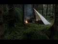 OFF THE BEATEN PATH -  3 days solo bushcraft, 2 camps wilderness trip, hiking in rain and cold wind