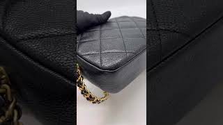 Preloved Chanel Black n Gold 22p Melody Chain Camera Bag