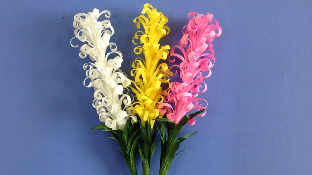 how to make lavender crepe paper flowers flower making of crepe flower making using crepe paper