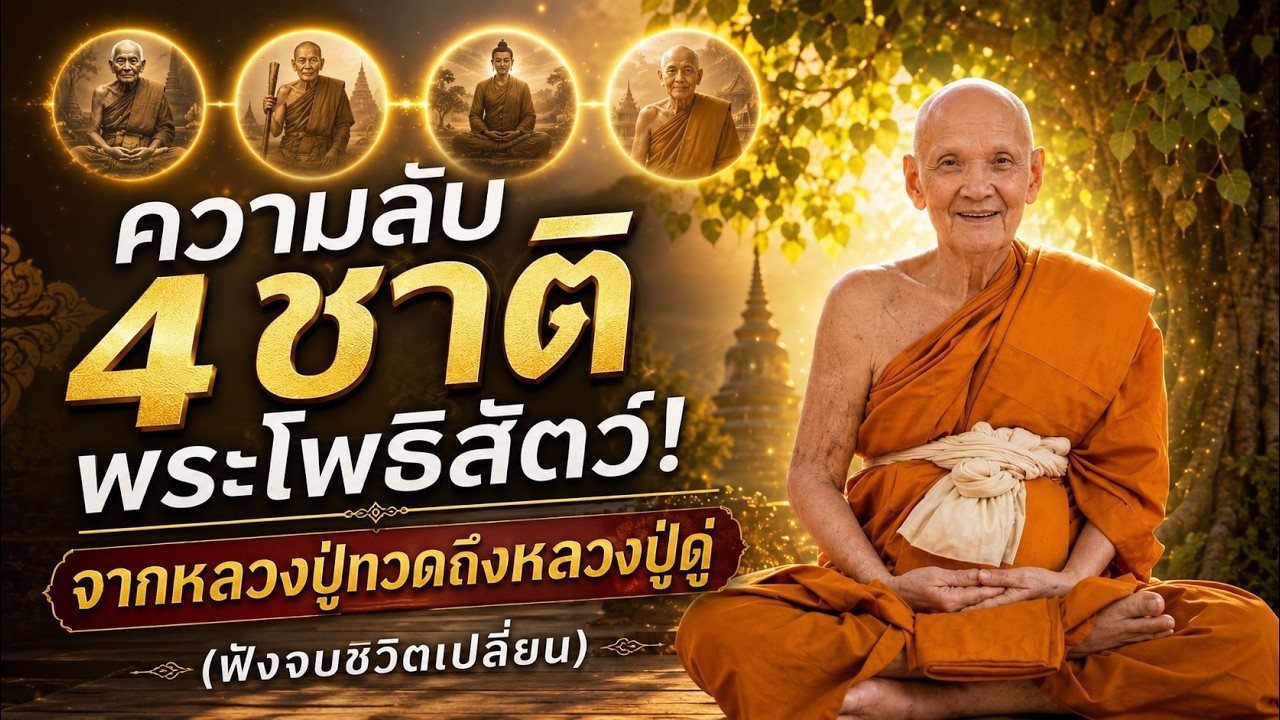 ความลับ 4 ชาติพระโพธิสัตว์! จากหลวงปู่ทวดถึงหลวงปู่ดู่ (ฟังจบชีวิตเปลี่ยน): video thumbnail