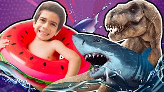 Super AVENTURA en el AGUA 👦🏻🤿🐲🦈🐊💦