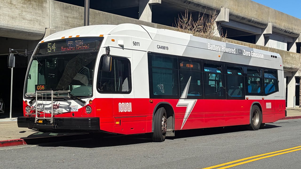 SF MUNI 2024 Nova Bus LFSe+ #5011 on 54 Felton