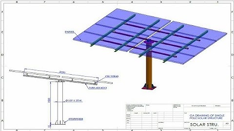 #solar structure design with solidworks features how to solar structure in single pole design#