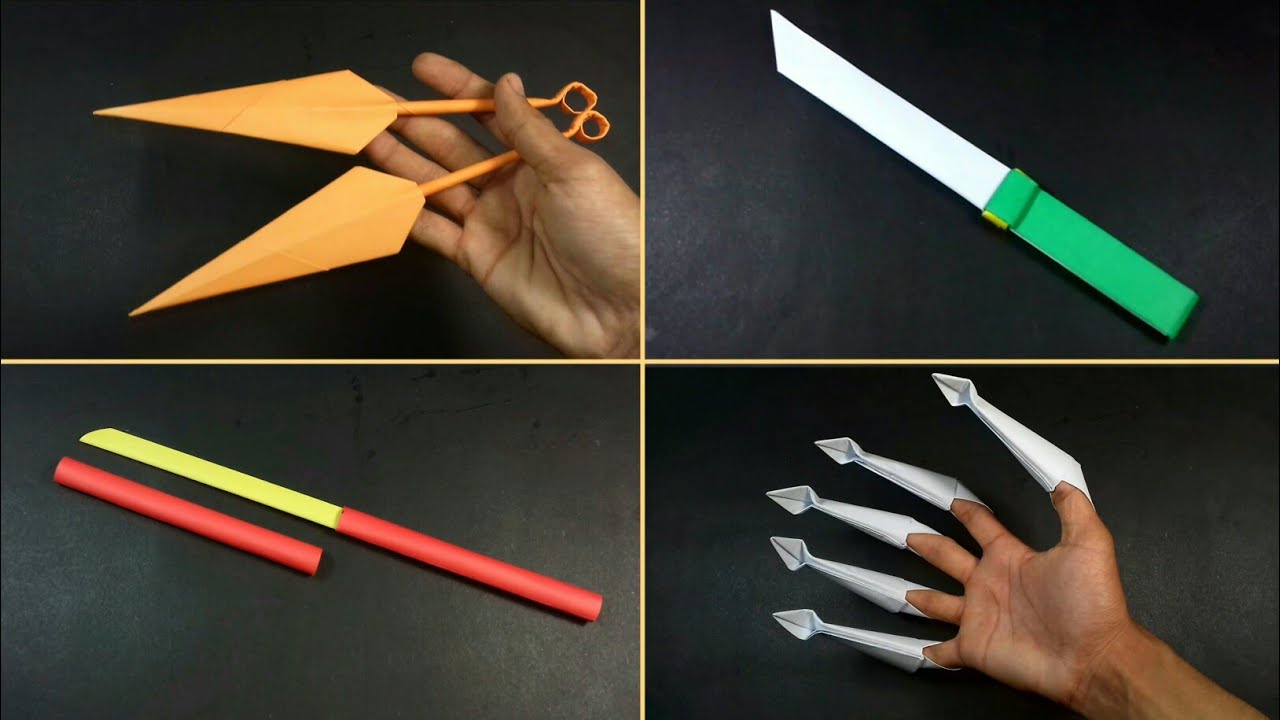 Paper Weapons - Paper Knife / Paper Ninja Kunai / Paper Claws -Ashraful Craft
