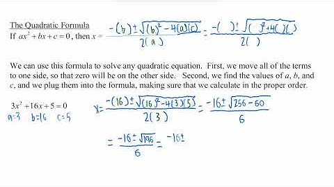 Solving ax^2 + bx + c = 0 by using the quadratic formula (Using the Quadratic Formula 1 of 4)