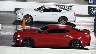 Mustang vs New Camaro SS - drag racing