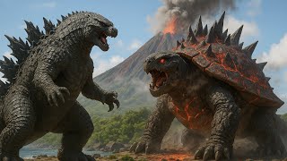 GODZILLA VS GIANT TURTLE – Clash of Fire and Ocean (4K Cinematic Fight)