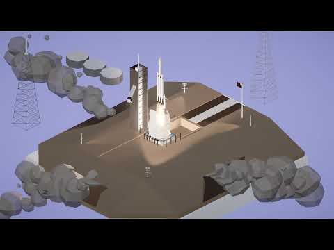Unity low poly isometric rocket launch