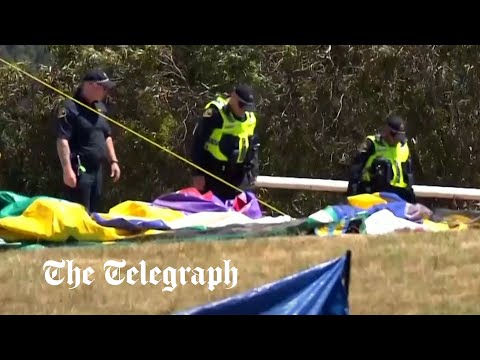 Five children killed and several injured after bouncy castle blown 30ft into the air in Australia