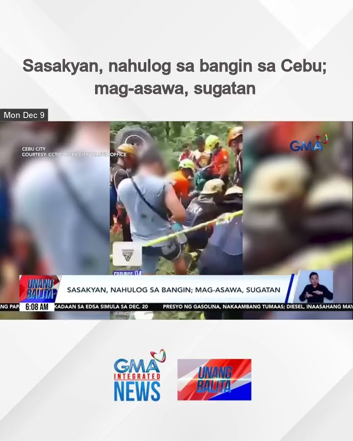 Sasakyan, nahulog sa bangin sa Cebu; mag-asawa, sugatan | Unang Balita