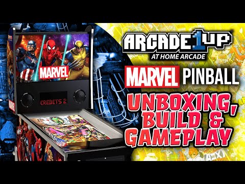 Marvel Pinball Machine by Arcade1Up - Unboxing, Build & Game Play of Wolverine & Spider-Man from JLS Gaming