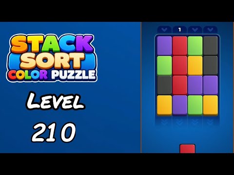 Stack Sort Color Puzzle Level 210 Walkthrough
