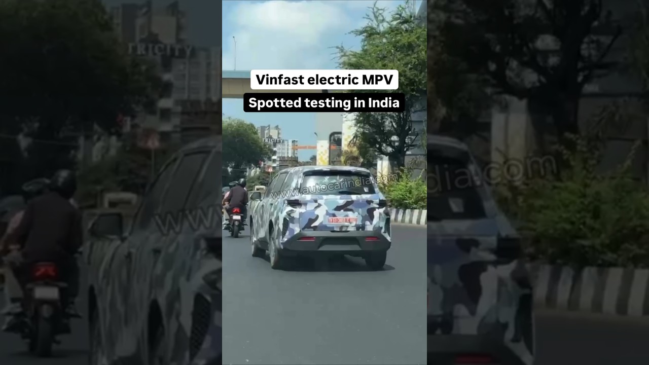 Vinfast electric MPV spotted testing in India #shorts 