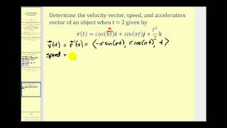 Determining Velocity, Speed, and Acceleration Using a Vector Valued Function