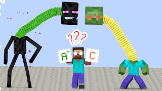 Monster School : LONG NECK RUN CHALLENGE - Minecraft Animation