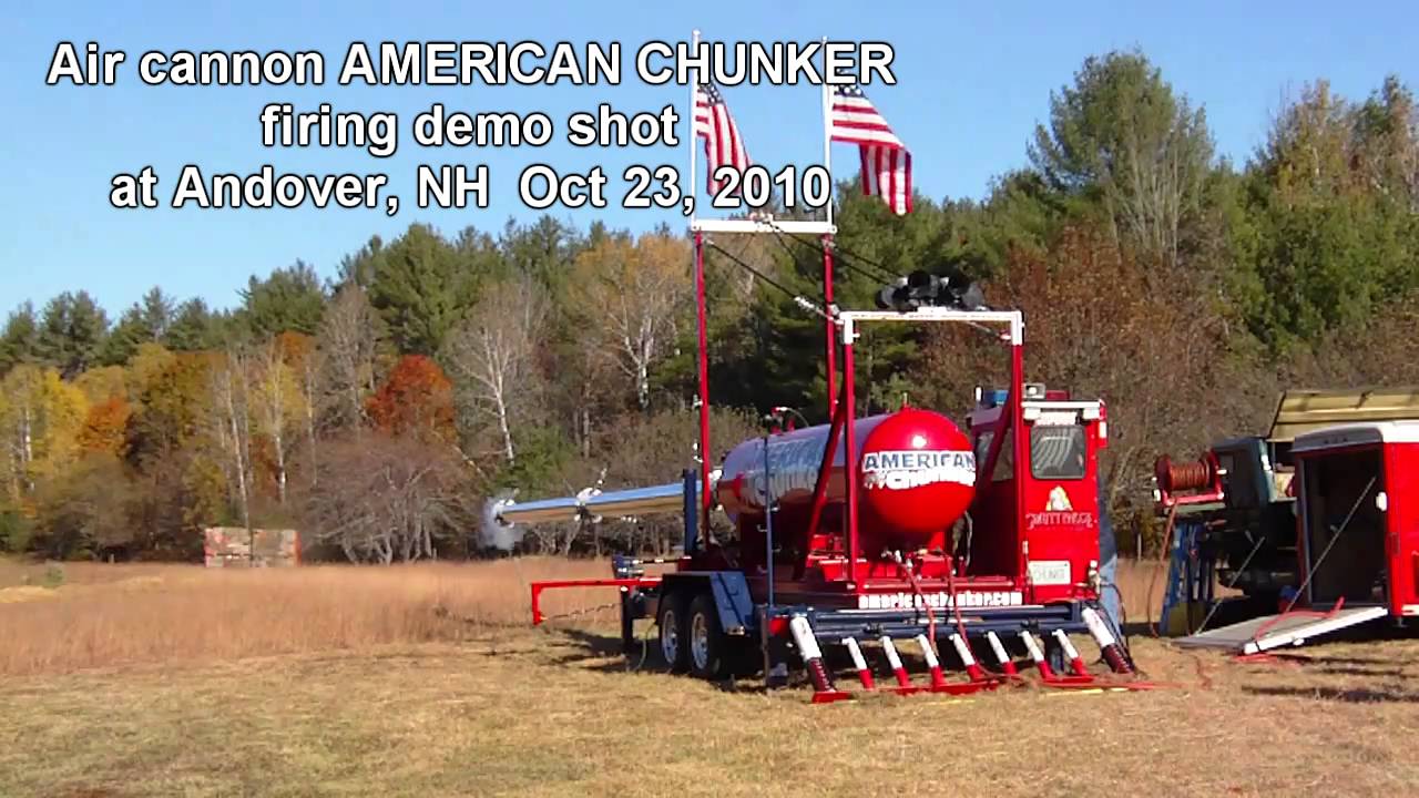 Air cannon AMERICAN CHUNKER fires demo shot