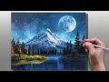 How to Paint Moonlight Landscape / Step-by-Step Acrylic Painting / Correa Art