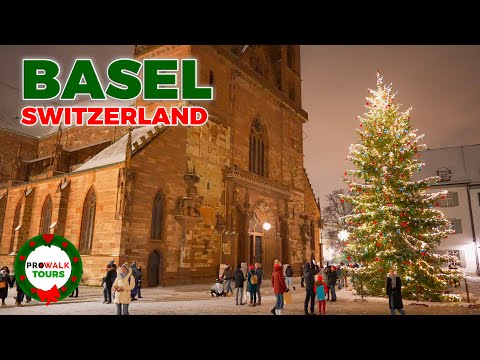 Basel, Switzerland Christmas Market - 4K 60fps with Captions