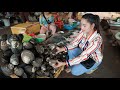 Sea Food Market Show, Buy Big Ocean Clams in rainy day for my recipe | Yummy Big Clams Cooking