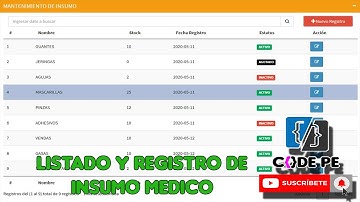 20.CREANDO UN SISTEMA DESDE 0 CON PHP, JAVASCRIPT Y AJAX - LISTAR Y REGISTRO INSUMO MEDICO
