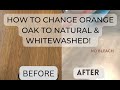 How to change orange oak wood furniture into whitewashed oak in 3 steps