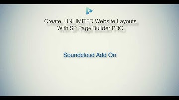 SP Pagebuilder Pro Tutorial - Soundcloud Add On