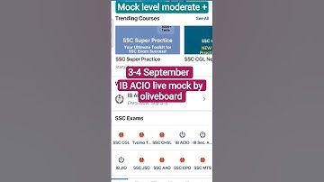 3 Sept ✅IB ACIO live mock test by oliveboard 🔥 oliveboard live mock test today🏆#ibacio2025#ssc#cgl