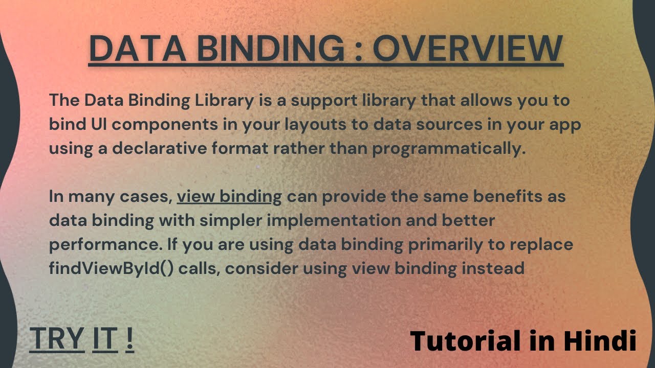 DATA BINDING : Overview | PART 1 | Android Development | IN HINDI - YouTube