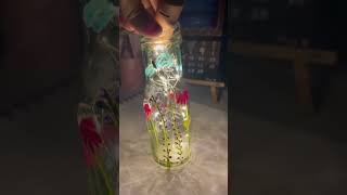 Day 14 : simple bottle painting #just shining 😍#viral#art#youtubeshorts#diy