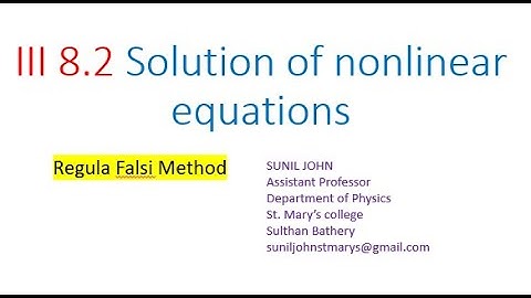 III 8 2 Solution of nonlinear equations Regula falsi