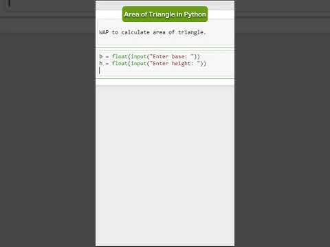 Area of Triangle in Python || Python program to find area triangle || # ...