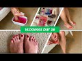 DIY Pedicure | Using Only Dollar Tree Products | At Home Pedicure | Christmas Red | VLOGMAS DAY 16